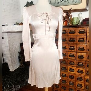 Maje Blush Pink Satin Mini Dress